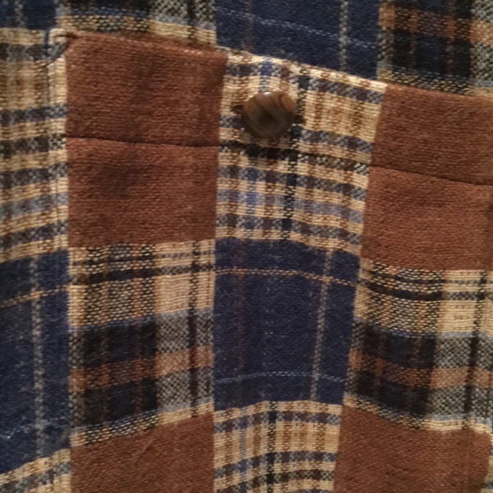 Ulla Pompkin 16 Blue Brown Patchwork Wool Vest Wo… - image 3